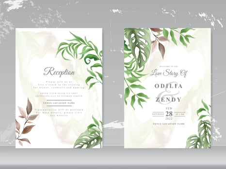 wedding invitation card elegant floral vector