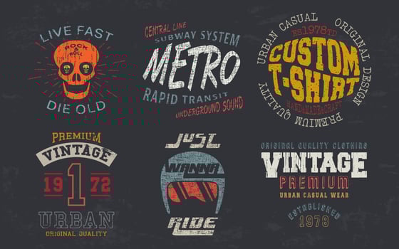 Vintage design print for t-shirt stamp, tee applique, fashion typography, badge, label clothing, jeans, and casual wear. Vector illustration