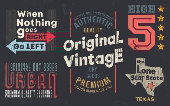 Vintage design print for t-shirt stamp, tee applique, fashion typography, badge, label clothing, jeans, and casual wear. Vector illustration