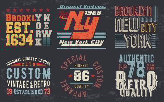 Vintage design print for t-shirt stamp, tee applique, fashion typography, badge, label clothing, jeans, and casual wear. Vector illustration