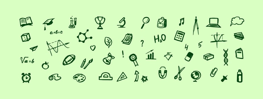 school icons set vector