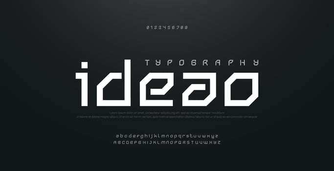 Abstract modern urban alphabet fonts. Typography sport technology fashion digital future creative logo square design font vector