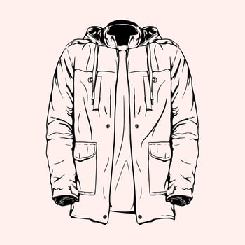 Autumn Coat Hand Drawn Vector Illustration