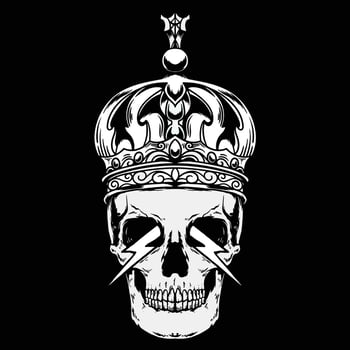 Vector skull with crown ornamental