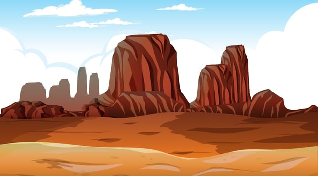 Desert forest landscape at daytime scene vector