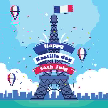 Bastille day flat illustrations vector