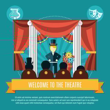 Theatre Colored Concept Vector Illustration