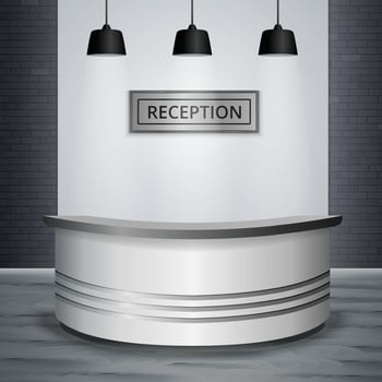 Reception Lobby Office Interior Realistic Vector Illustration