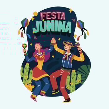 Dance Together With Maracas in Festa Junina Festival vector