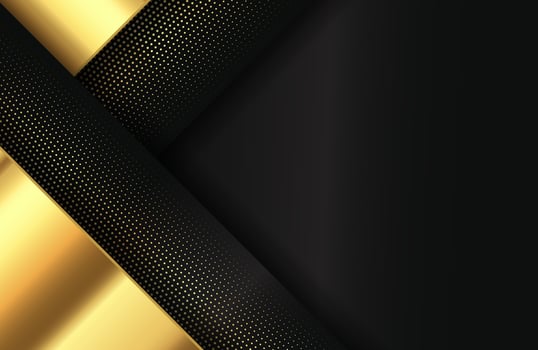 Abstract geometric 3d background with realistic gold effect Vector geometric illustration of golden shape on dark metal surface