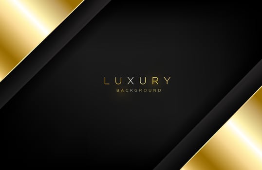Abstract geometric 3d background with realistic gold effect Vector geometric illustration of golden shape on dark metal surface