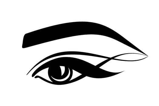 eye logo and eyebrow for makeup vector