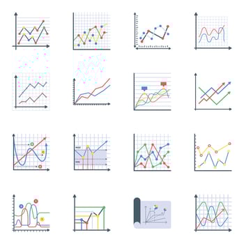 Modern Set of Line Charts vector