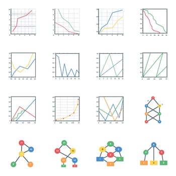 Binary Tree Diagrams Flat vector