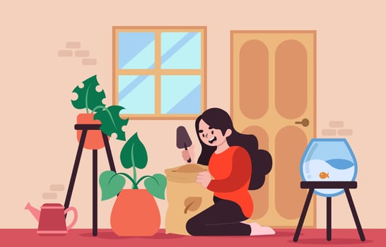 Gardening at Home Concept vector