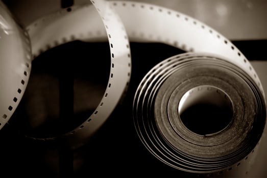 Blurry image of 35mm photographic film photo