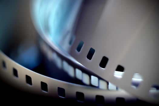 Blurry image of 35mm photographic film photo