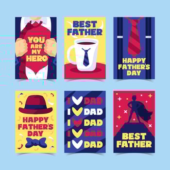 Set of Modern Greeting Cards for Father's Day vector