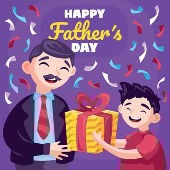 Boy Making a Gift on Fathers Day vector