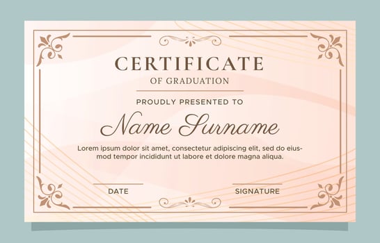 Certificate of Graduation Design Template vector