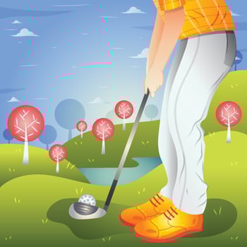 Playing Golf at The Field Background vector