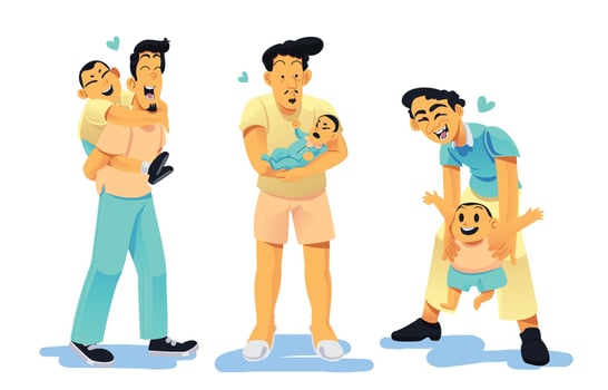 Father and Son Character Collection vector
