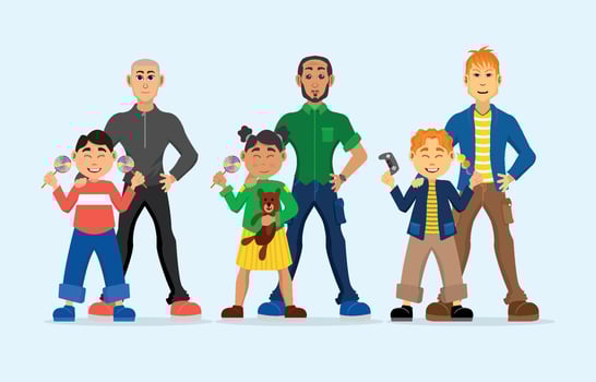 Father and Children Character Collection vector