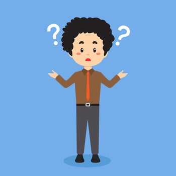 Businessman Confused with Question Mark vector