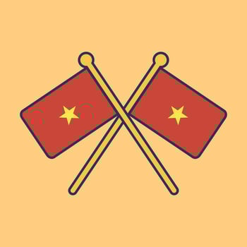 Vietnam flag icon illustration vector