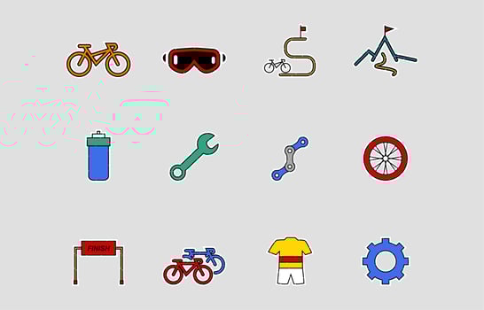 Bike Icon Set vector
