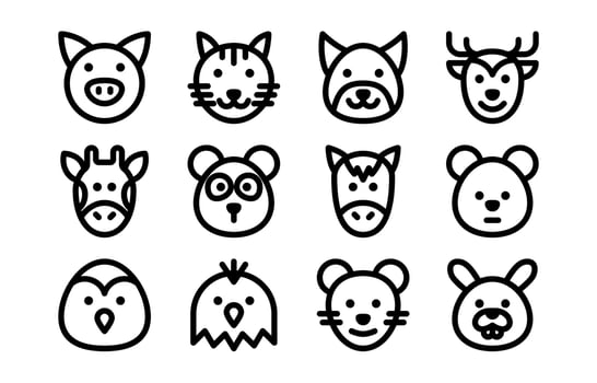 Animal Set Icon vector