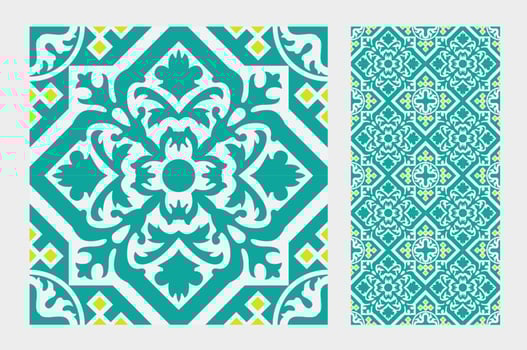 vintage tiles patterns antique seamless design in Vector illustration