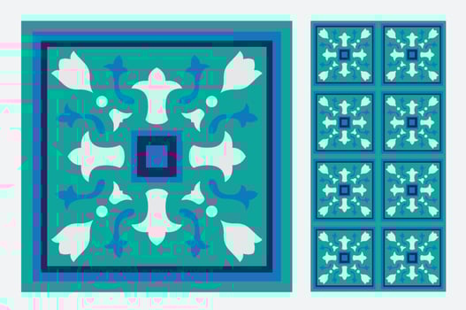 vintage tiles patterns antique seamless design in Vector illustration