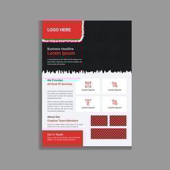 Red Professional and Modern business Promotional leaflet flyer template design vector