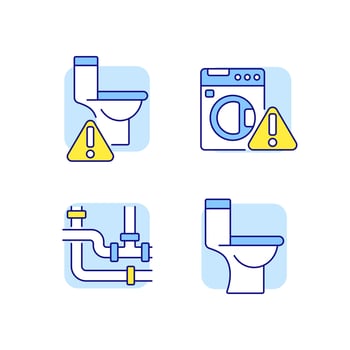 Plumbing RGB color icons set vector