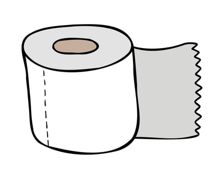 Cartoon Vector Illustration of Toilet Paper