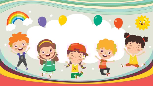 Little Children Having Fun Together vector