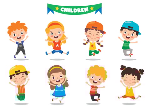 Little Children Having Fun Together vector