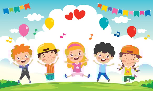 Little Children Having Fun Together vector