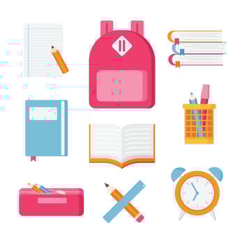 School Supplies Icon Collection vector