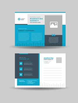 Corporate Business Postcard Design or SAVE THE DATE Invitation or Direct Mail vector