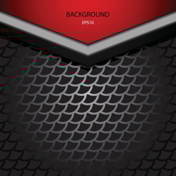 Dark silver and red tech arrows design vector