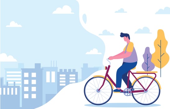 Cycling in The City Background vector