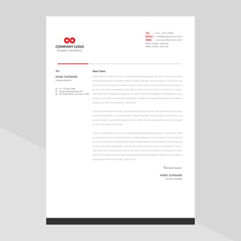 Elegant and minimalist style letterhead template design vector