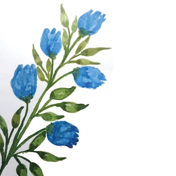 floral arrangements watercolor with green leaves vector