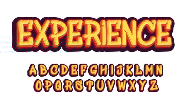 Yellow Graffiti Style Cartoon Custom Typography vector
