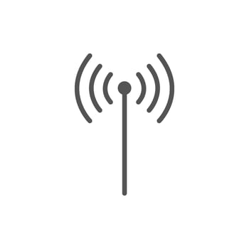 broadcast signal wave icon flat style isolated on white background vector