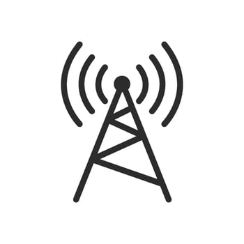 antenna icon flat style isolated on white background vector