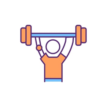 Weight-training prosthetic RGB color icon vector