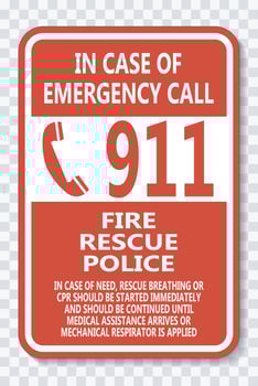 Call 911 Sign on transparent background vector